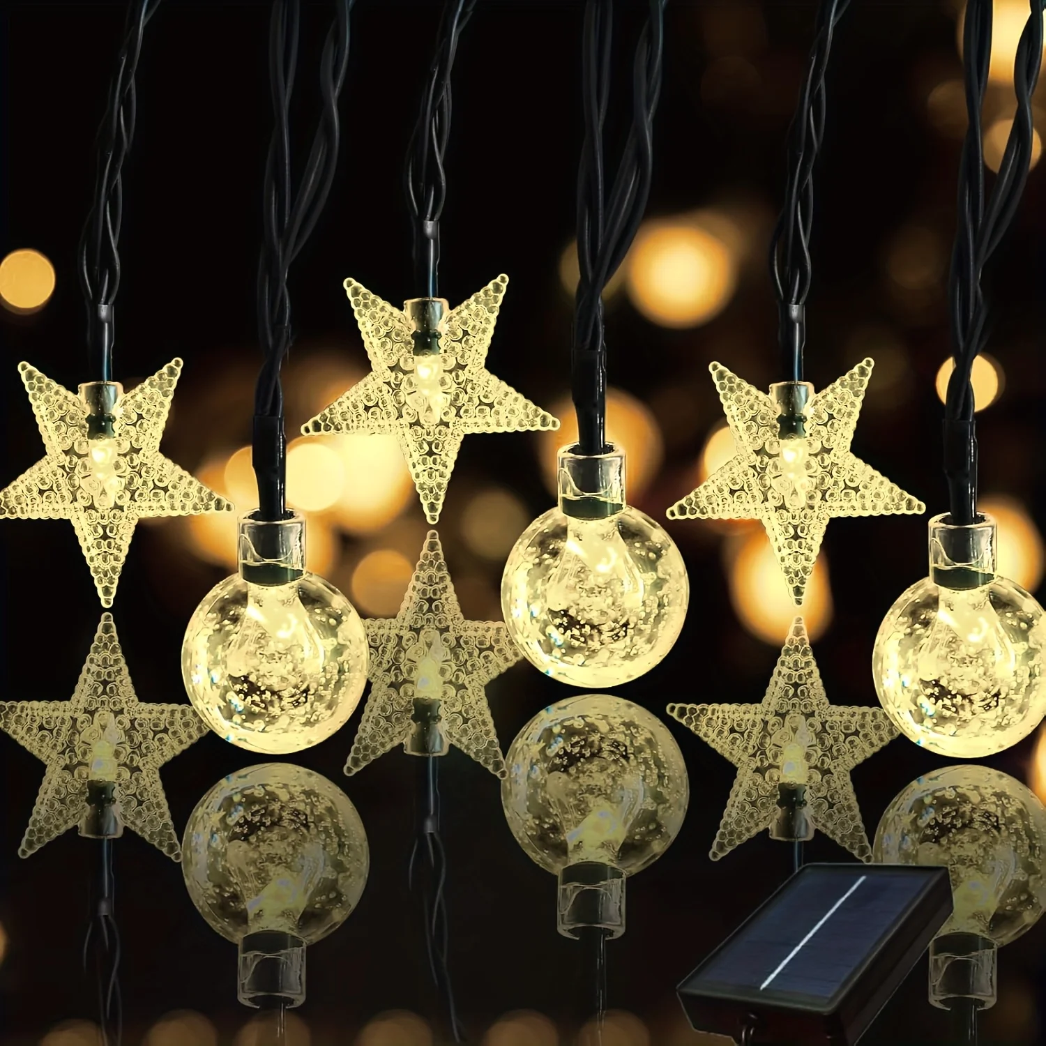 

Solar Crystal Globe String Lights Outdoor Waterproof LED Fairy Garland Light Christmas Party Decoration for Garden Balcony Patio