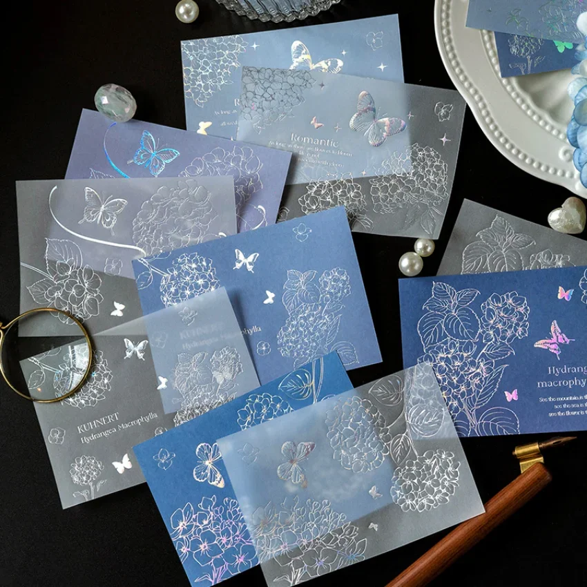 15 قطعة 2 المواد ورقة الفضة زنبق الوادي نبات السرخس تصميم كخلفية سكرابوكينغ الإبداعية ورق الحرف الديكور استخدام #2