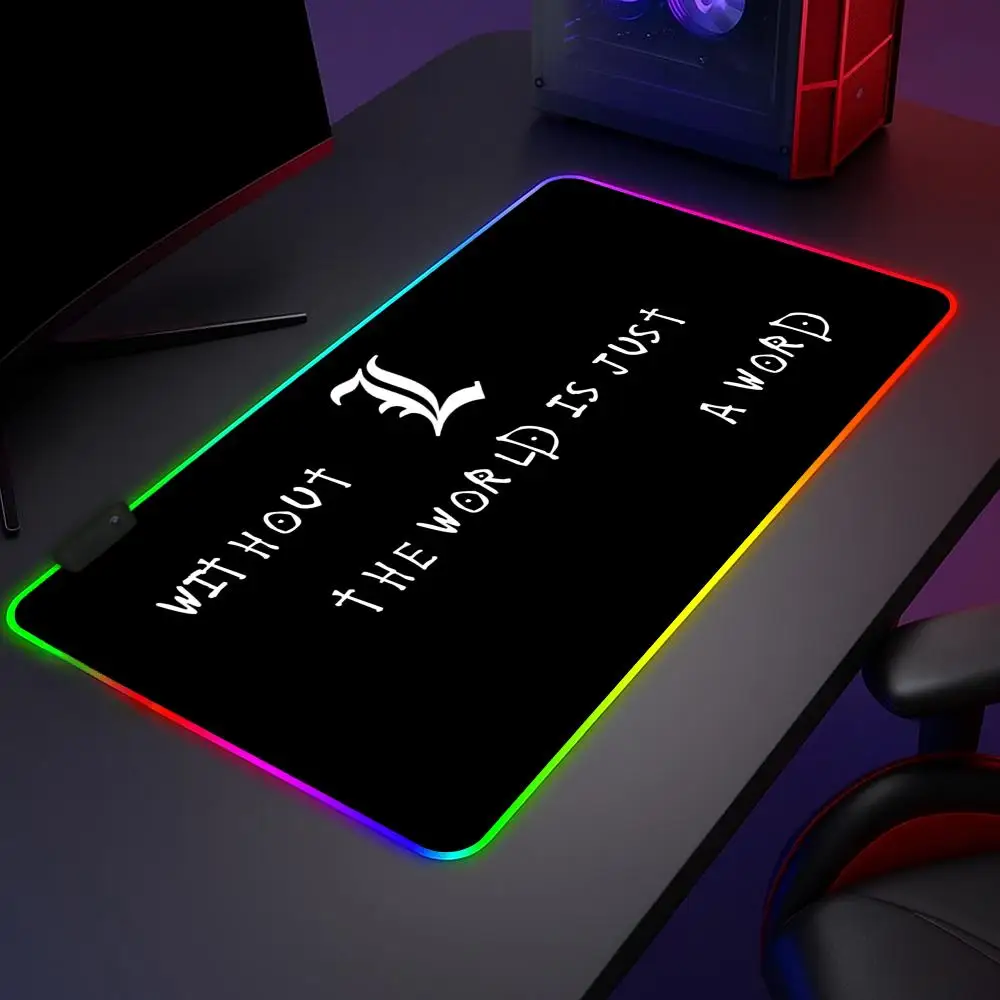 Death Note Mouse Pad RGB,Gaming Mat Led Mousepad，Extended,Large RGB Mat,SoftPad,DeskMat,Glowing Pad