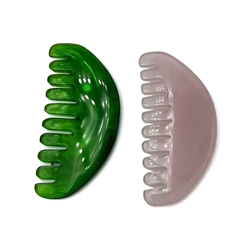 1PC Scalp Care SPA Meridian Massage Comb Resin Gua Sha Massage Comb Head Body Scraping Reflexology Scraping Hair Comb