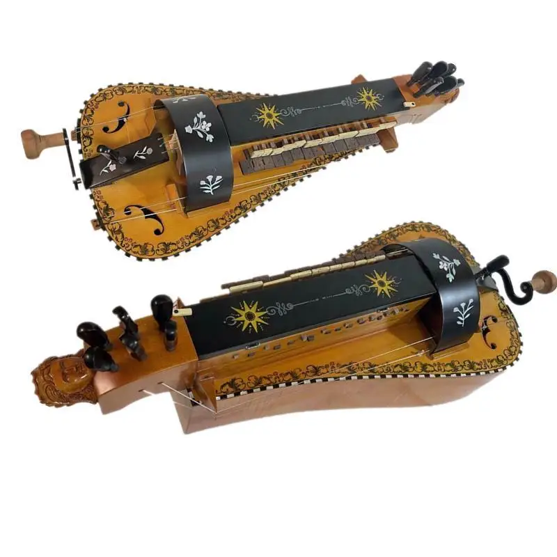 Hurdy-gurdy, harpsichord, 6 strings, 24 keys, hand organ, bird's eye maple back plate