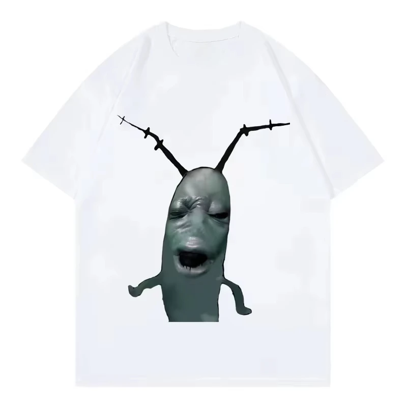 Cursed Plankton Funny Meme Graphic Streetwear Tee Men Women Tee Adults Children Boy Gril Top Kids Parent Child Cotton T shirt