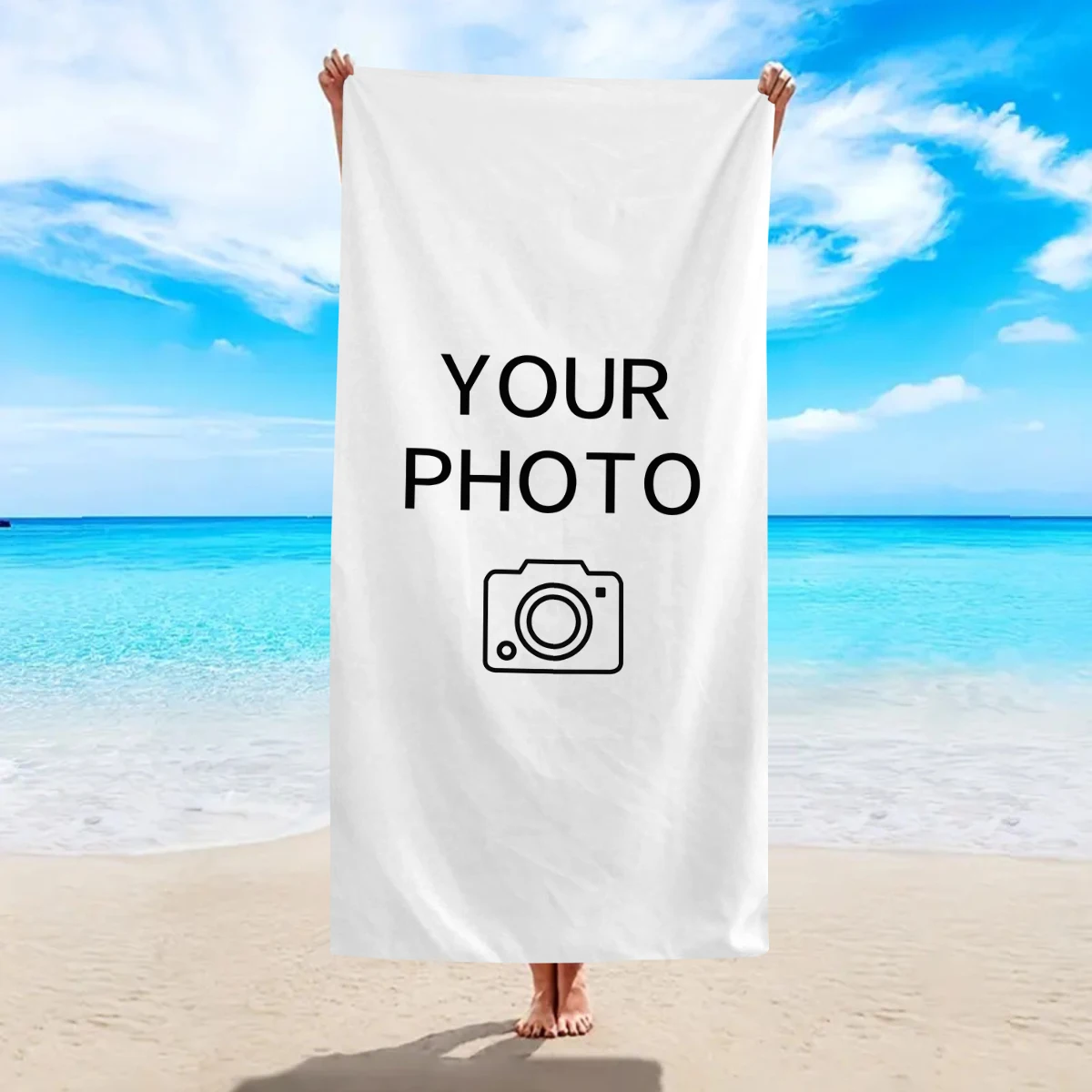 Personalized Beach Towel Custom Photo/Logo Oversized Beach Towel for Bath Pool Sports Camping Summer Party Gift