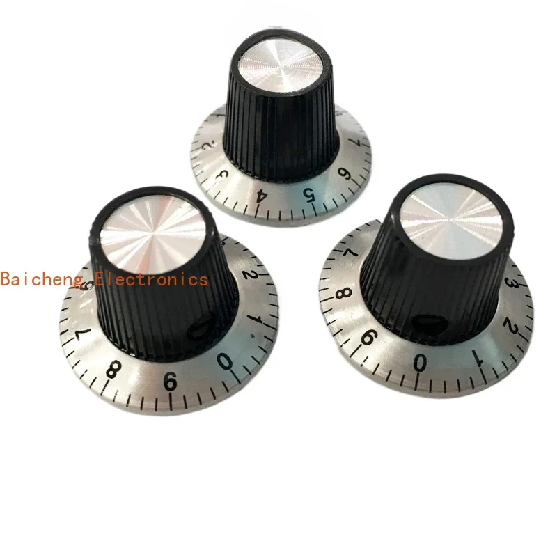 10PCS C2 lock screw knob potentiometer band switch twist cap with scale number size 29 * 18MM inner hole 6MM
