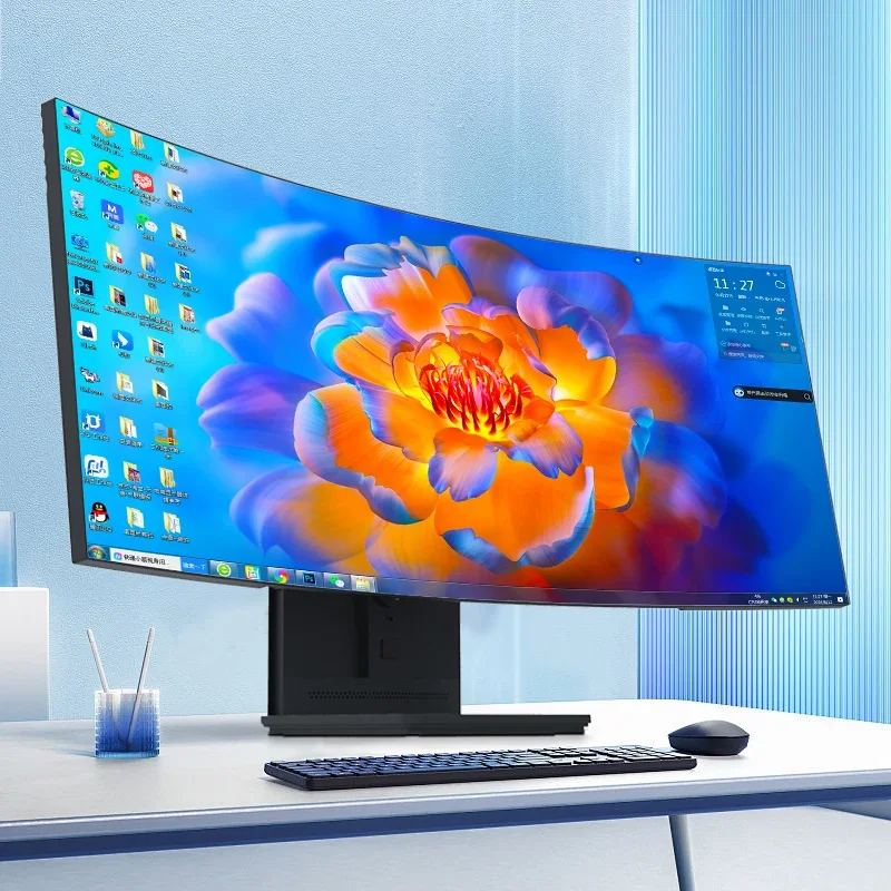 

34 inch Curved All In One PC 4K HD Fish Screen All In One Computer16GB RAM Adjustable Office Computer