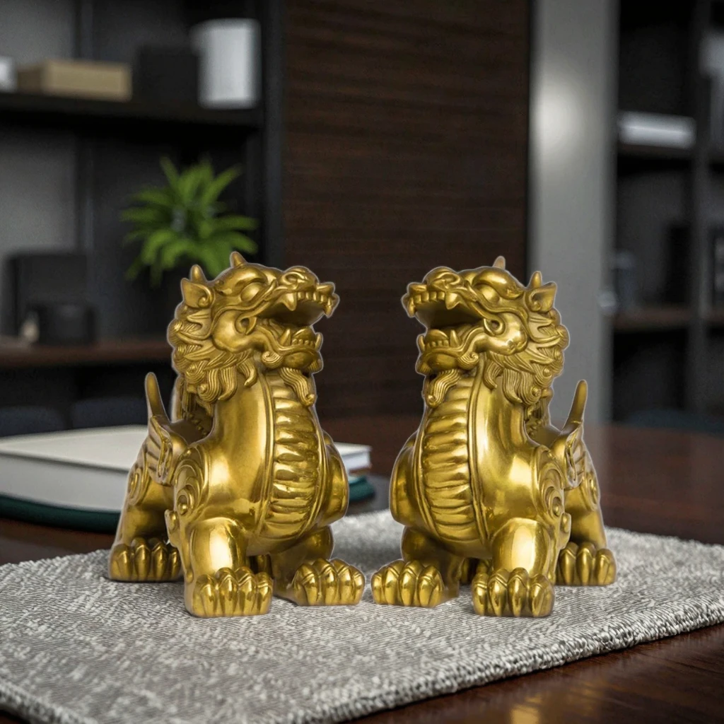 Handmade gold-plated brass engraving ornament animal collection die-cutting printing art metal sculpture metal
