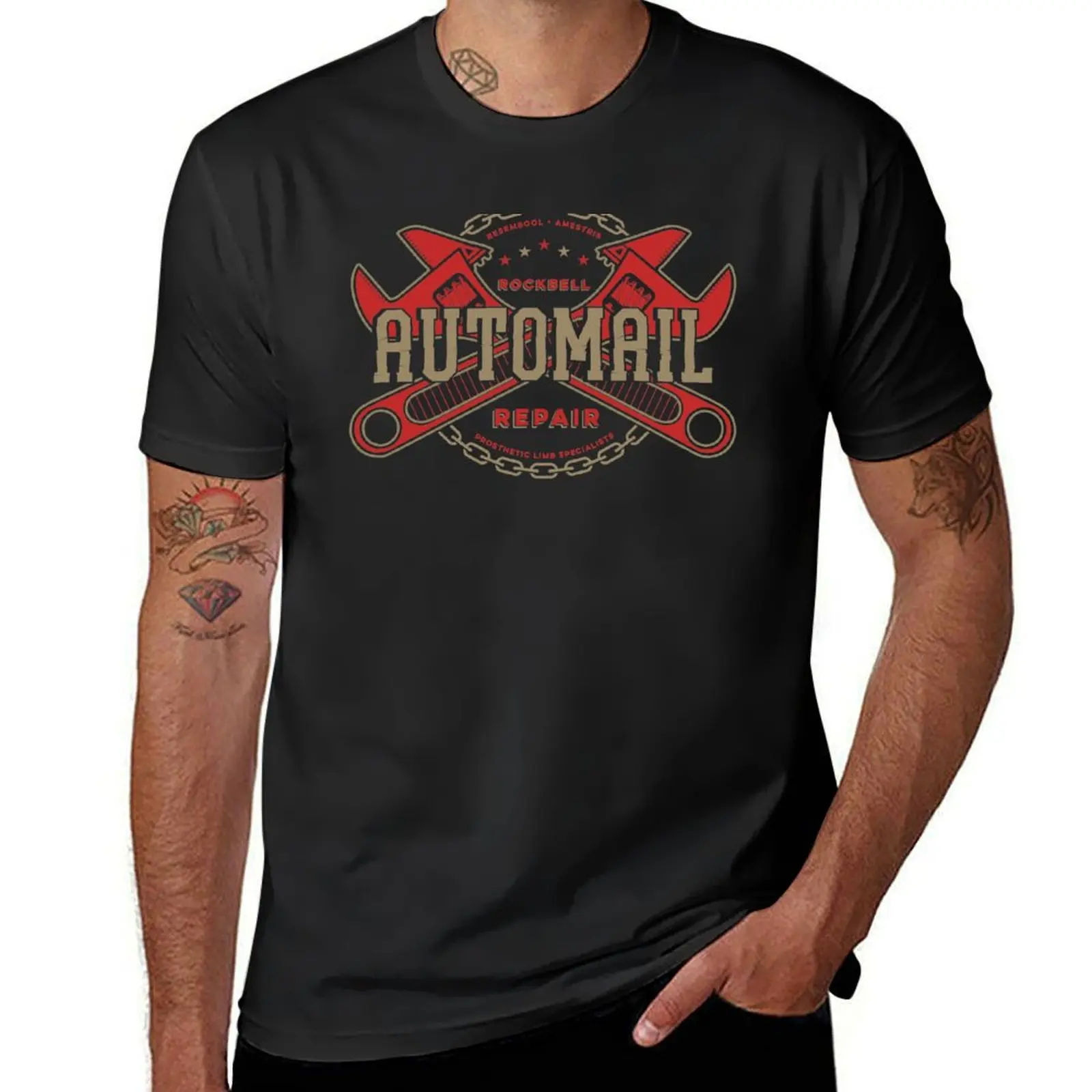 

Rockbell Automail Repair (Upgrade) T-Shirt vintage funny shirt cotton clothes t shirts for men