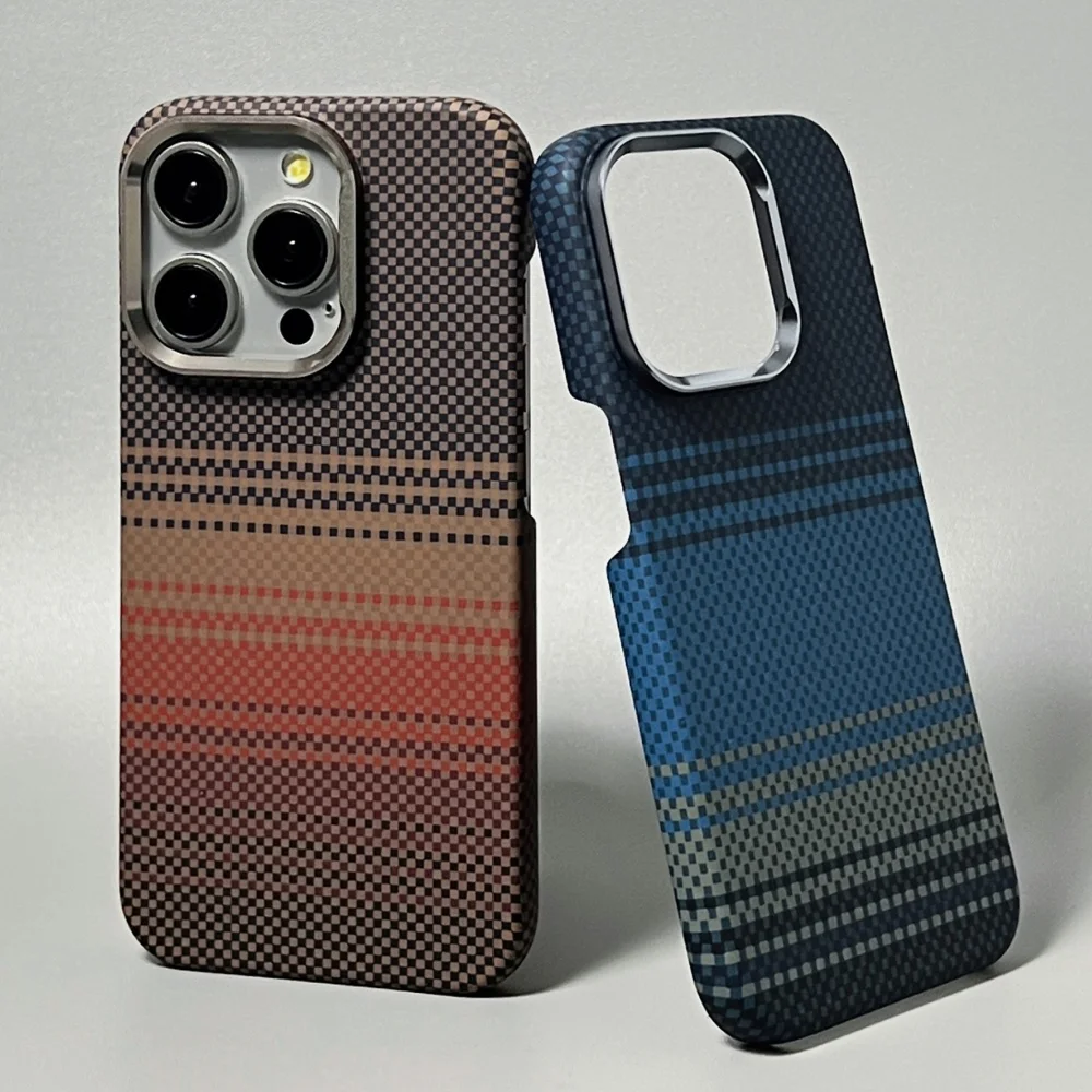 Luxuriöse Carbon-Faser-Slim-Hülle für iPhone 18 17 13 14 15 16 Pro Max Stoßfeste Legierungs-Kameraobjektivschutz Ultradünne Hartschale – Detail 2
