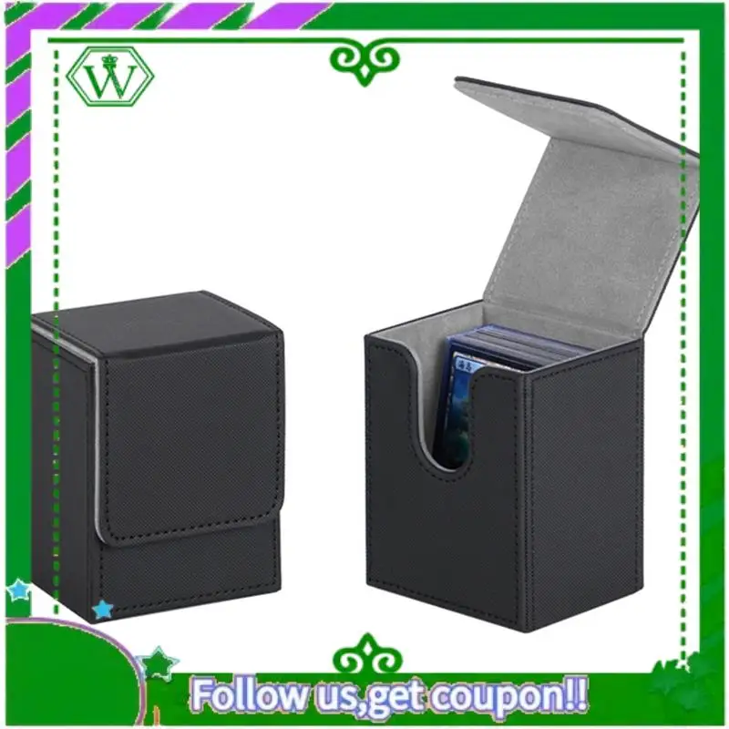 

Reliable-1Set 550+ Card Deck Case For Trading Cards Top Side-Loading Deck Case Game Cards Box Black Black