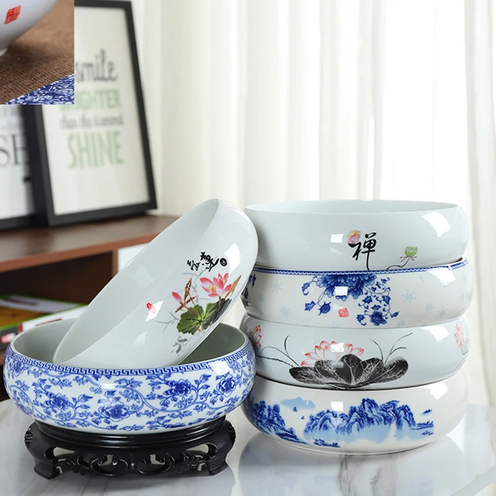 

Ceramic Flowerpot Hydroponic Container Daffodil Garden Bowl Plant Non-hole Narcissus Artificial Outdoor Plants