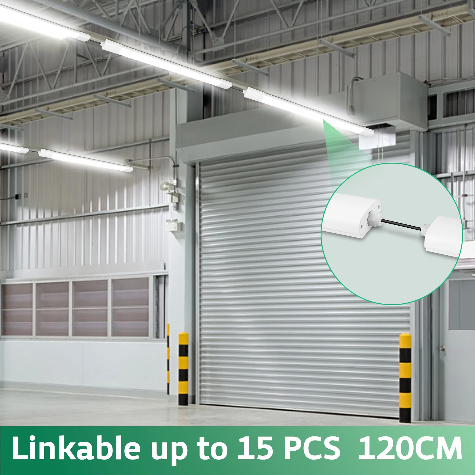 Paquete de 4/2 luces LED para habitación húmeda, 120cm, 36W, 3960LM, IP66, luz de techo enchufable impermeable para garaje, taller, baño, 4000K