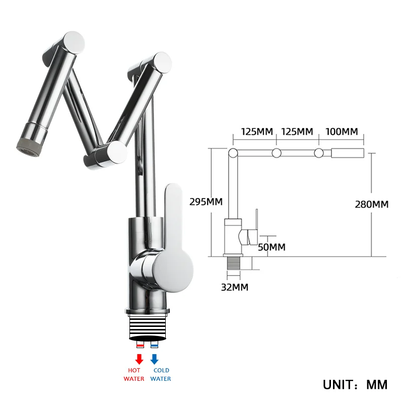 All Copper Folding Kitchen Sink Faucet Telescopic Hot And Cold Sitting Universal Rotating Sink Mixer Unique Golden Faucet