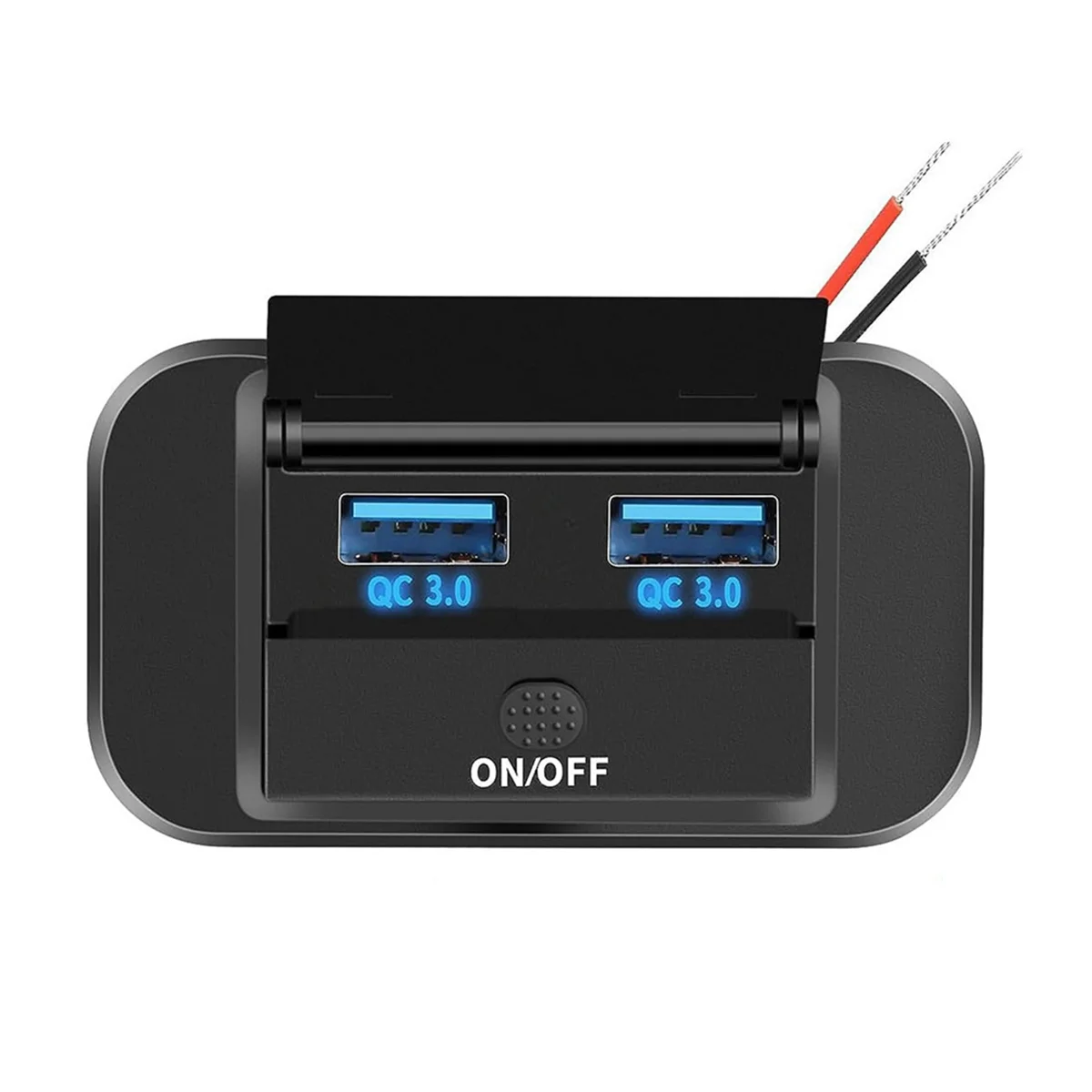 Dual USB PD Type C Quick Charger Socket 12V/24V QC3.0 Power Adapter Modified Outlet with On/Off Button for Car Boat