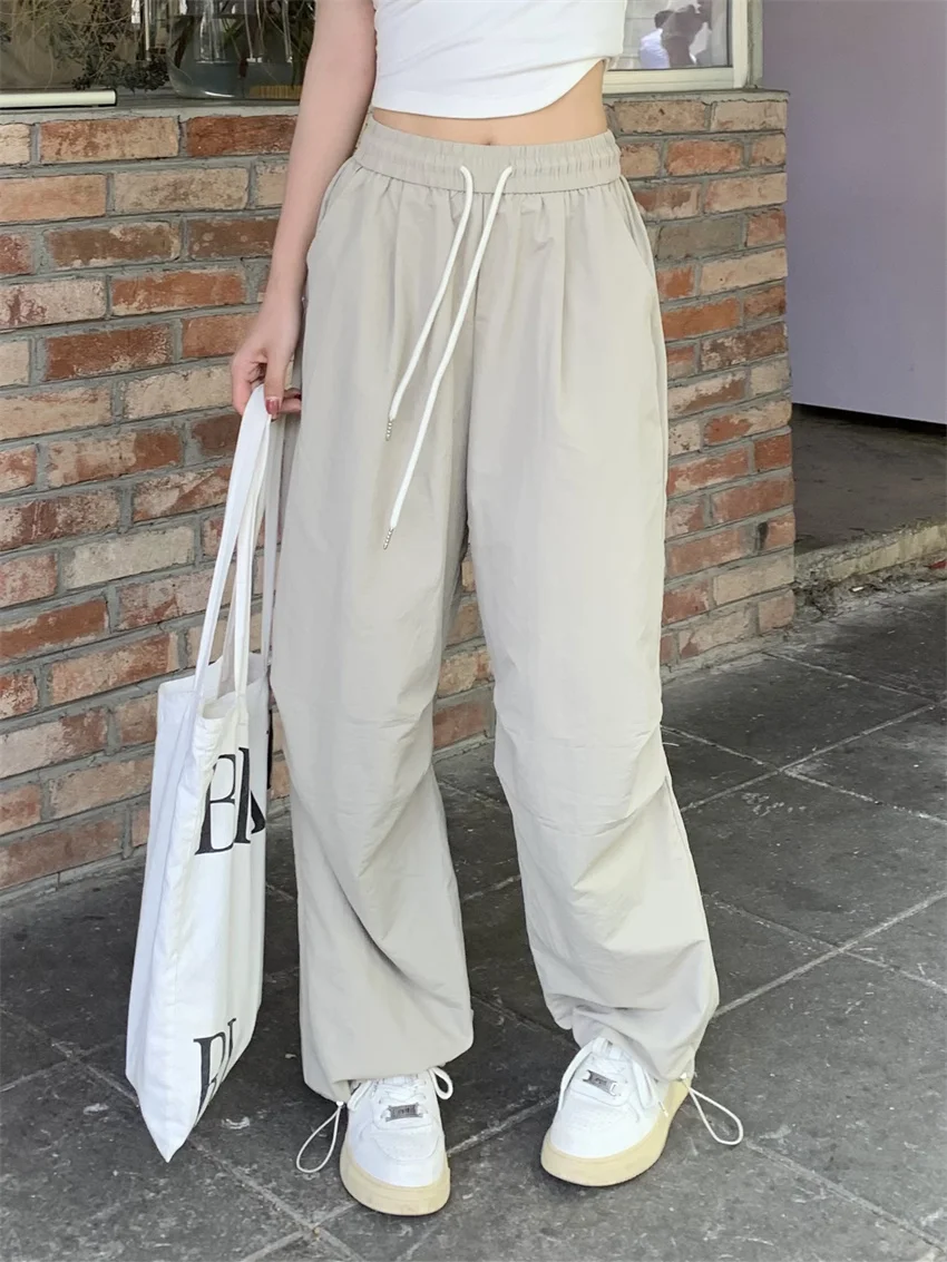 

PLAMTEE M-L Solid Pants Women High Street Fashion Slim New Minimalist All Match Casual Loose Summer Chic Office Lady Straight