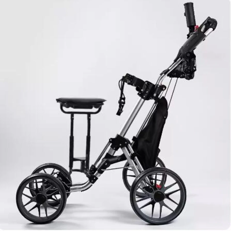 Golf four-wheel chartered cart, foldable cart, adult and juvenile portable cart, golf chartered