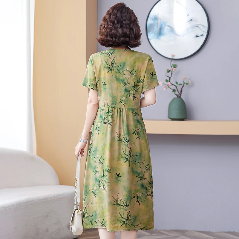 Sukienki damskie z dekoltem w serek na lato 2025, retro, na zewnątrz, plus size, ogrodowe, botaniczne, kwitnące komplety, na spotkania, odzież.