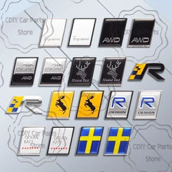 Car Sticker Metal Badge Prancing Deer R Design Emblem Body Trunk Decals For Volvo S60 S90 XC70 XC40 XC60 XC90 V60 V90 Moose Test
