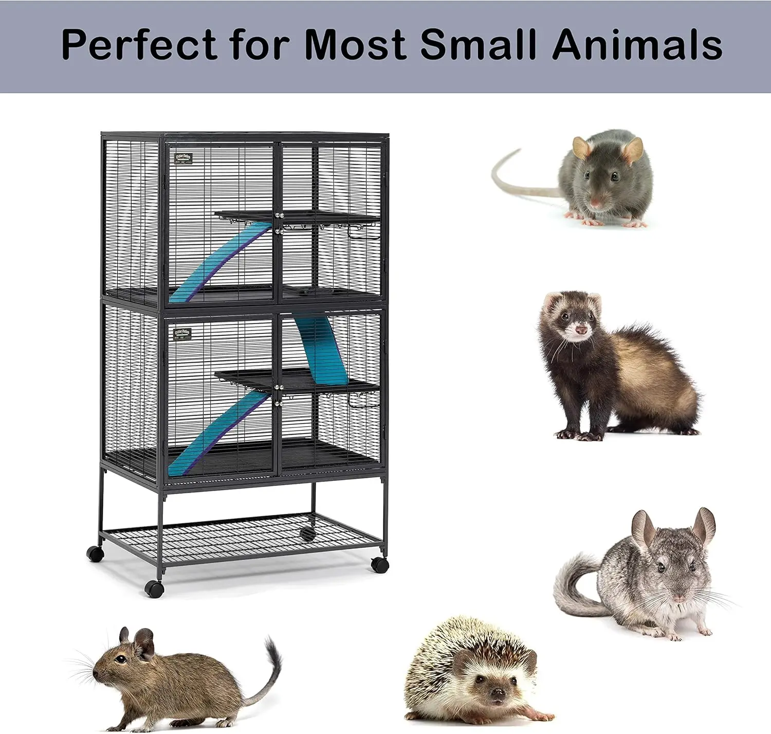 MidWest Homes for Pets Deluxe Critter Nation Double Unit Small Animal Cage (Model 162)