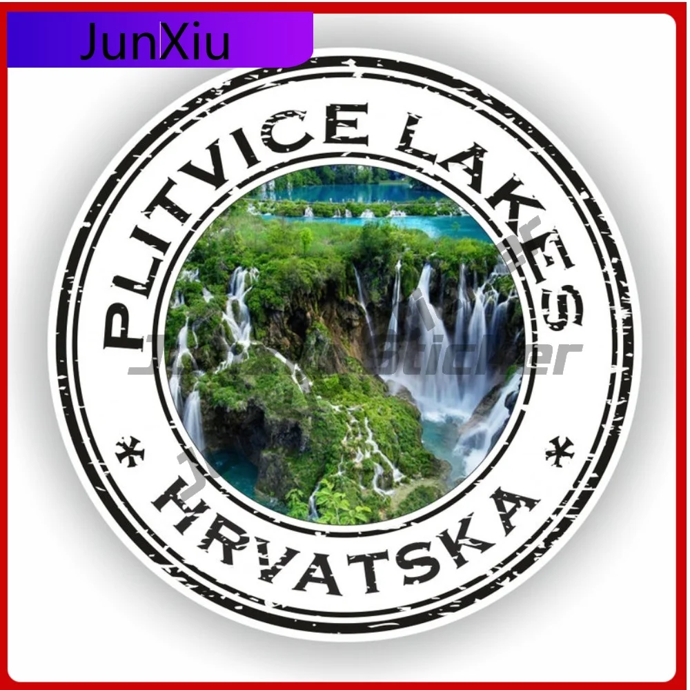 

Plitvice Lakes Croatia HRVATSKA Seal Sticker Round Flag Creative Waterproof Vinyl Decal Decoration for Scratch-Proof