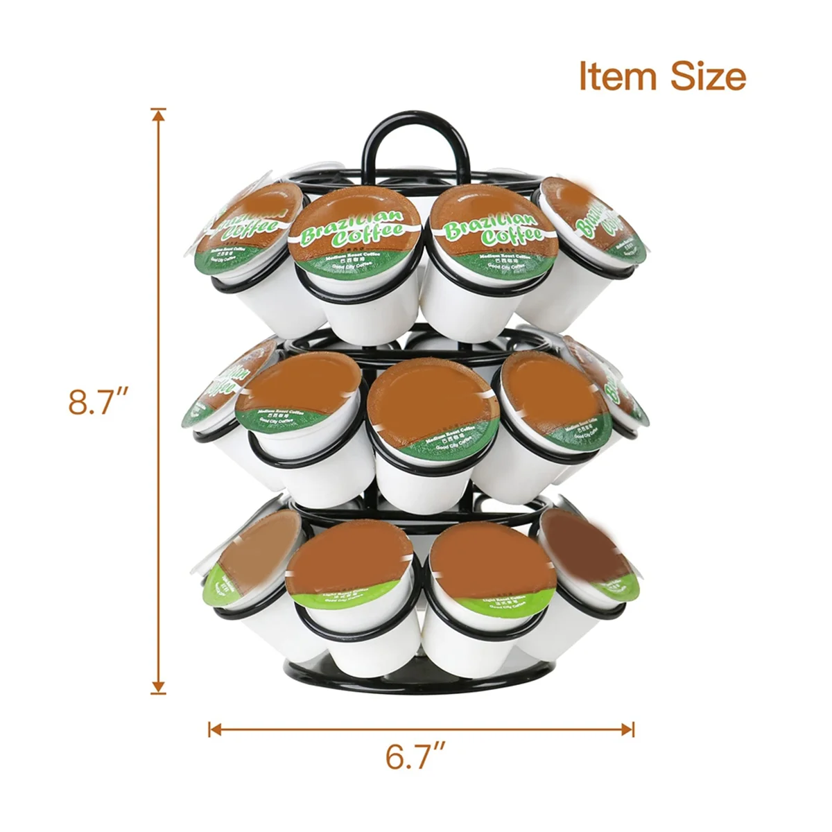 Держатель для капсул для кофе, хранилище для капсул для кофе, совместимое с чашками K (27 капсул), держатель для капсул для кофе на 360 градусов, черный