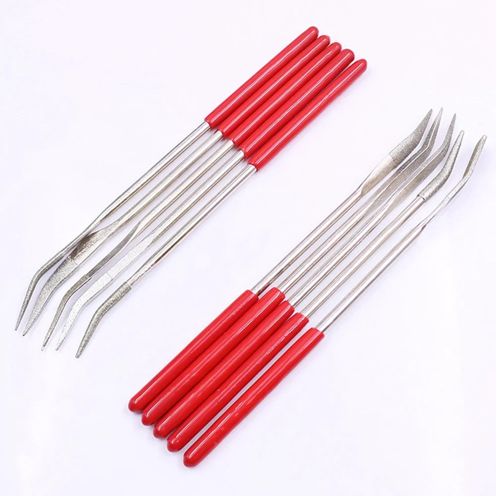 Diamond File Set Needle File Set Elbow Curved File Bend Head Mini Needle File For Stone Glass Metal Carving Craft High Quality