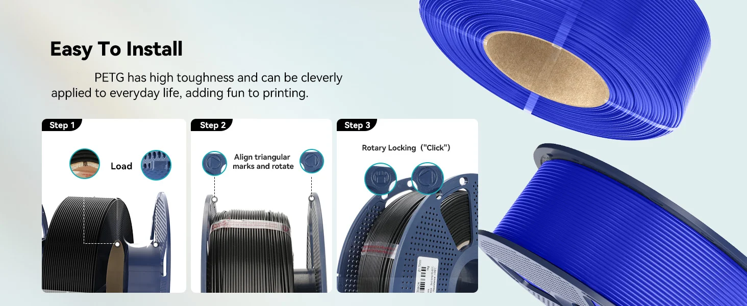 JAYO 3D PLA Nachfüllpack 3D-Drucker Filament 1,1kg Wiederverwendbare Spule zum Nachfüllen für Bambu Lab mit Geringer Verformung Passend für die Meisten Wiederverwendbaren Spulen – Detail 10