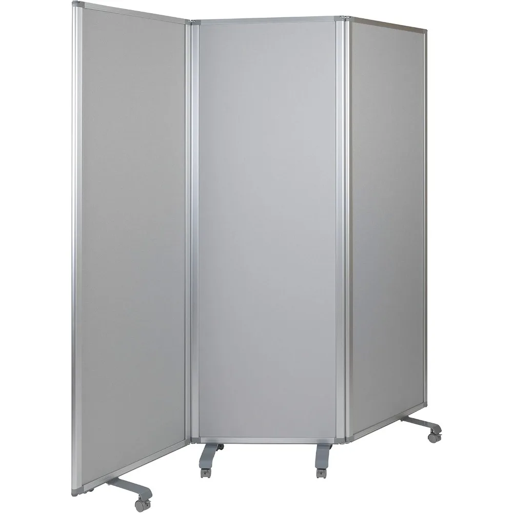 Double Sided Mobile Magnetic Whiteboard/Cloth Partition with Lockable Casters, 72