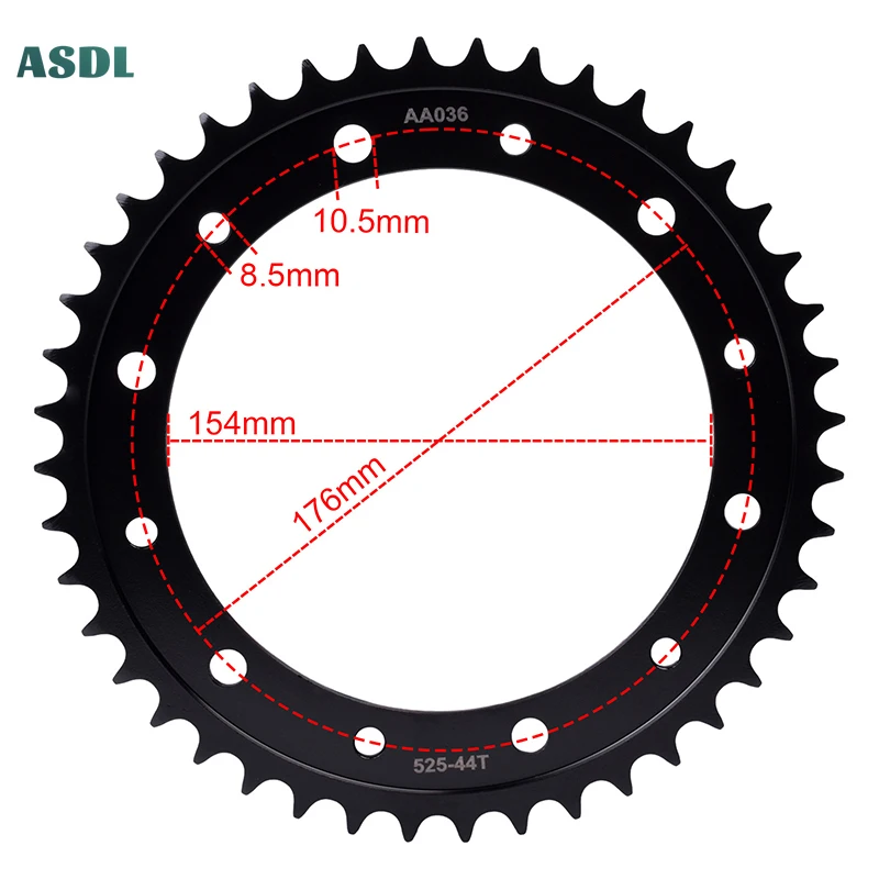 

525 43T 44T 525-43T 525-44T Tooth Motorcycle Rear Sprocket Chain For Honda VFR750 F Interceptor VFR800 RC46 CB1000 R 2018-2023