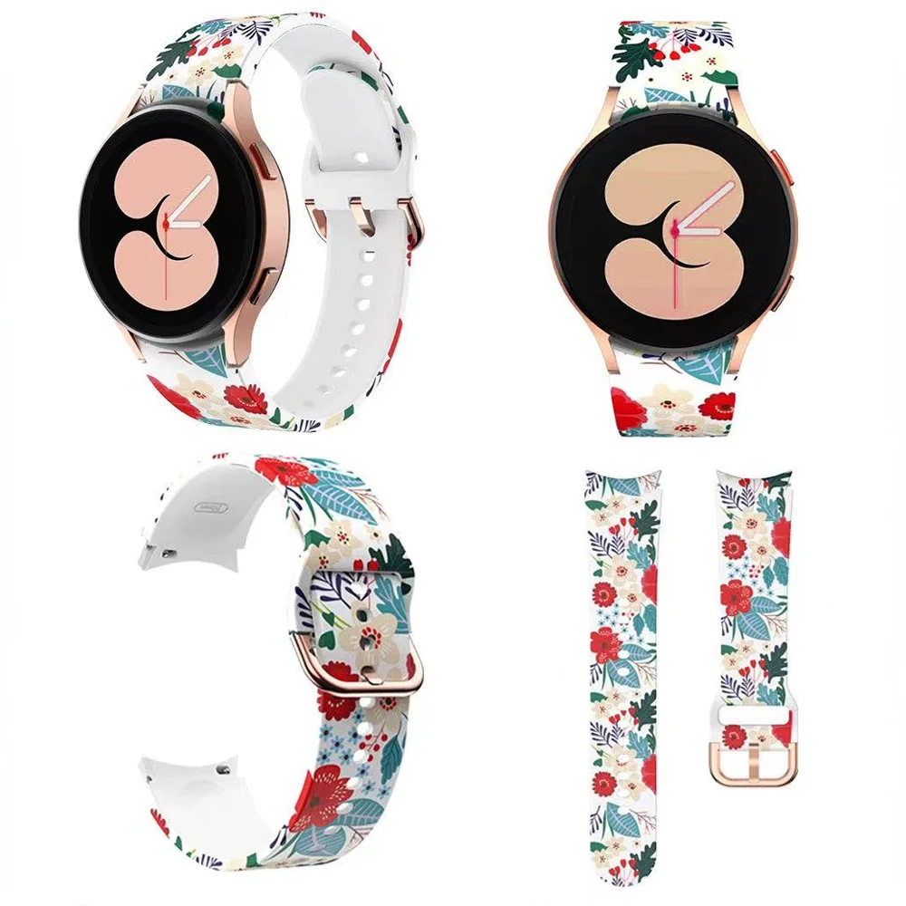 สายซิลิโคนสําหรับ Samsung Galaxy Watch 4/4 Classic 44 มม.40 มม.46 มม.42 มม.สําหรับ Galaxy Watch 7 6 5 Pro 45 มม./6 Classic Strap