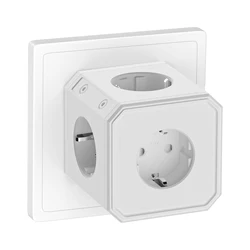 EU Socket Cube Without Cable,5-way Socket Adapter 250V/16A,Wall Socket Extension for Bedroom Office Home Travel