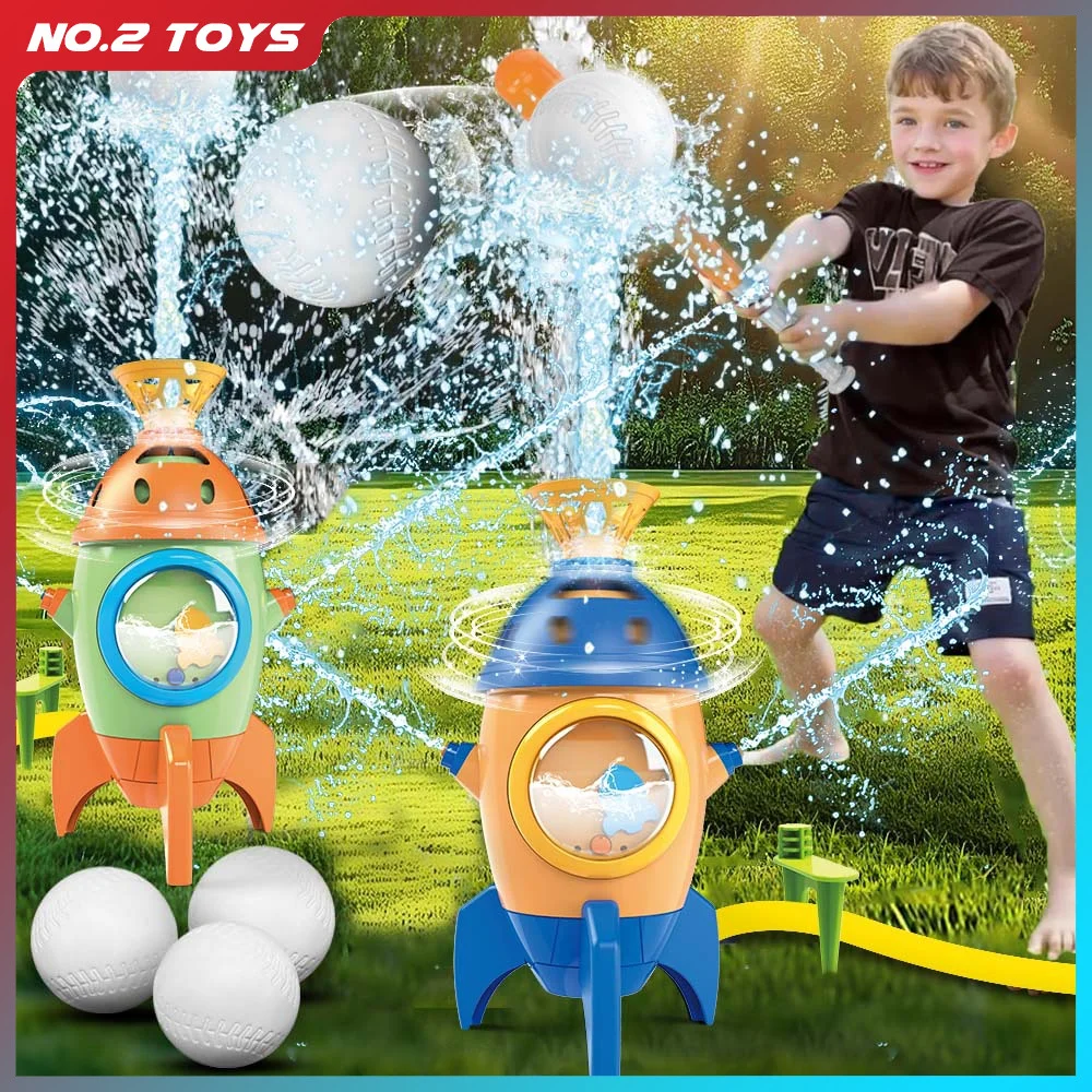 2 In1 Rotation Flying JET Water Ball Fountain Sprinkler Splashing Water Toy for Kid Outdoor Pool Party Children's Bath Toy Gift