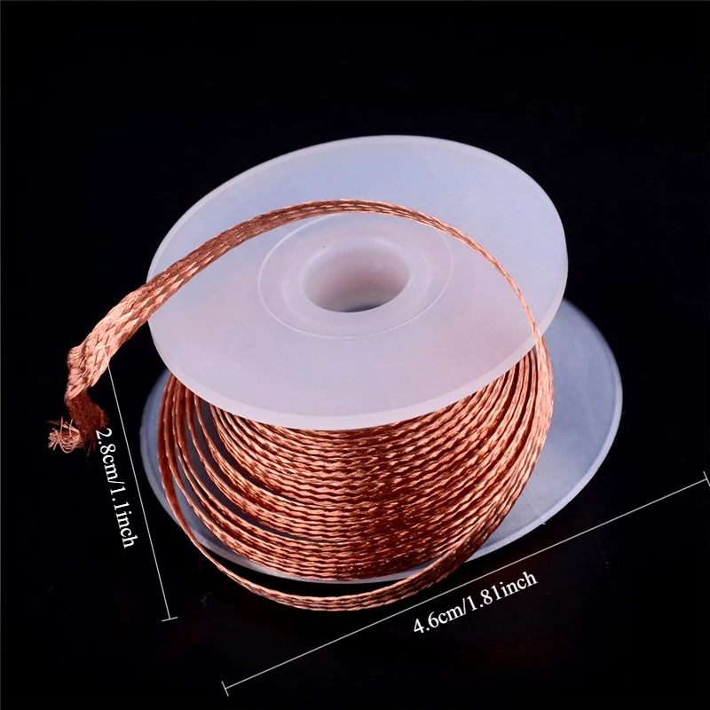 Easy-Use Copper Desoldering Braid, - Solder Remover Wick Wire for Effortless Repairs, No Battery Required