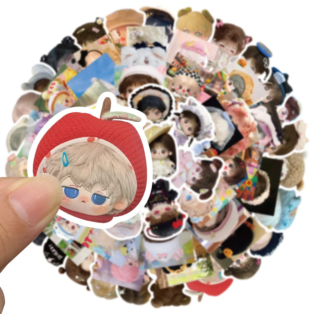 62pcs Cartoon Cute Doll Sticker Funny Cool Decal For Scrapbook Diary Fridge Closet Backpack Decal Sticker Student Reward Gift