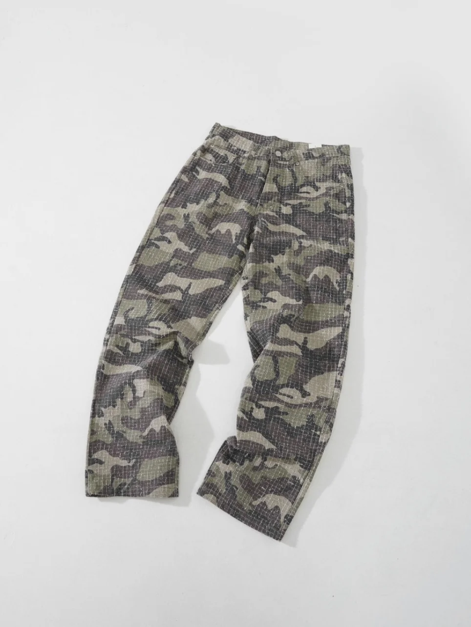 

American Street Desert Camouflage Cargo Workwear Long Pants Worn Waed Multi ket Youthful Casual Straight Leg Trousers