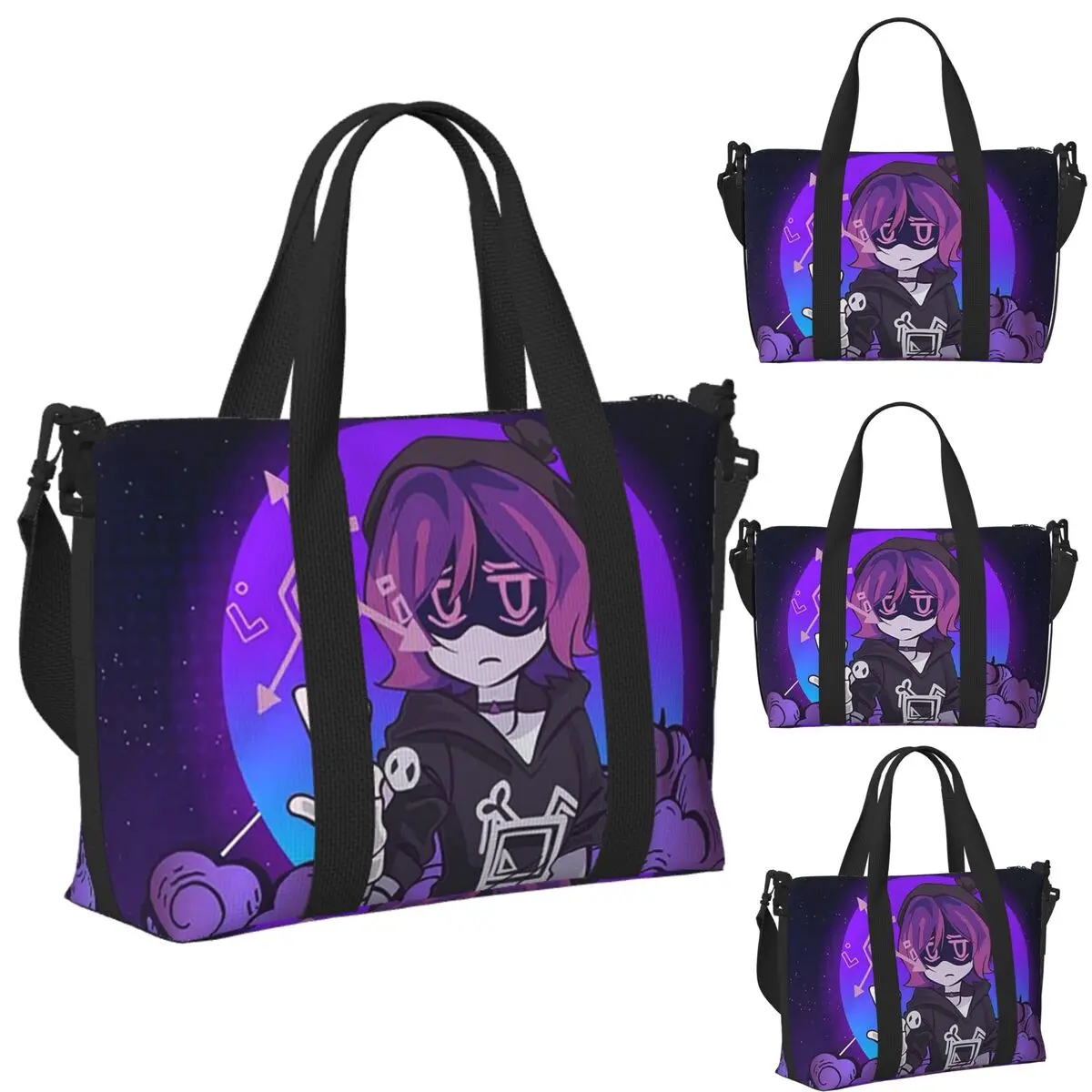 

Custom Murder Drones N And Uzi Doorman Beach Travel Bag Large Capacity Tote Bags for Gym Yoga Women Shopping Duffle Shoulder Bag