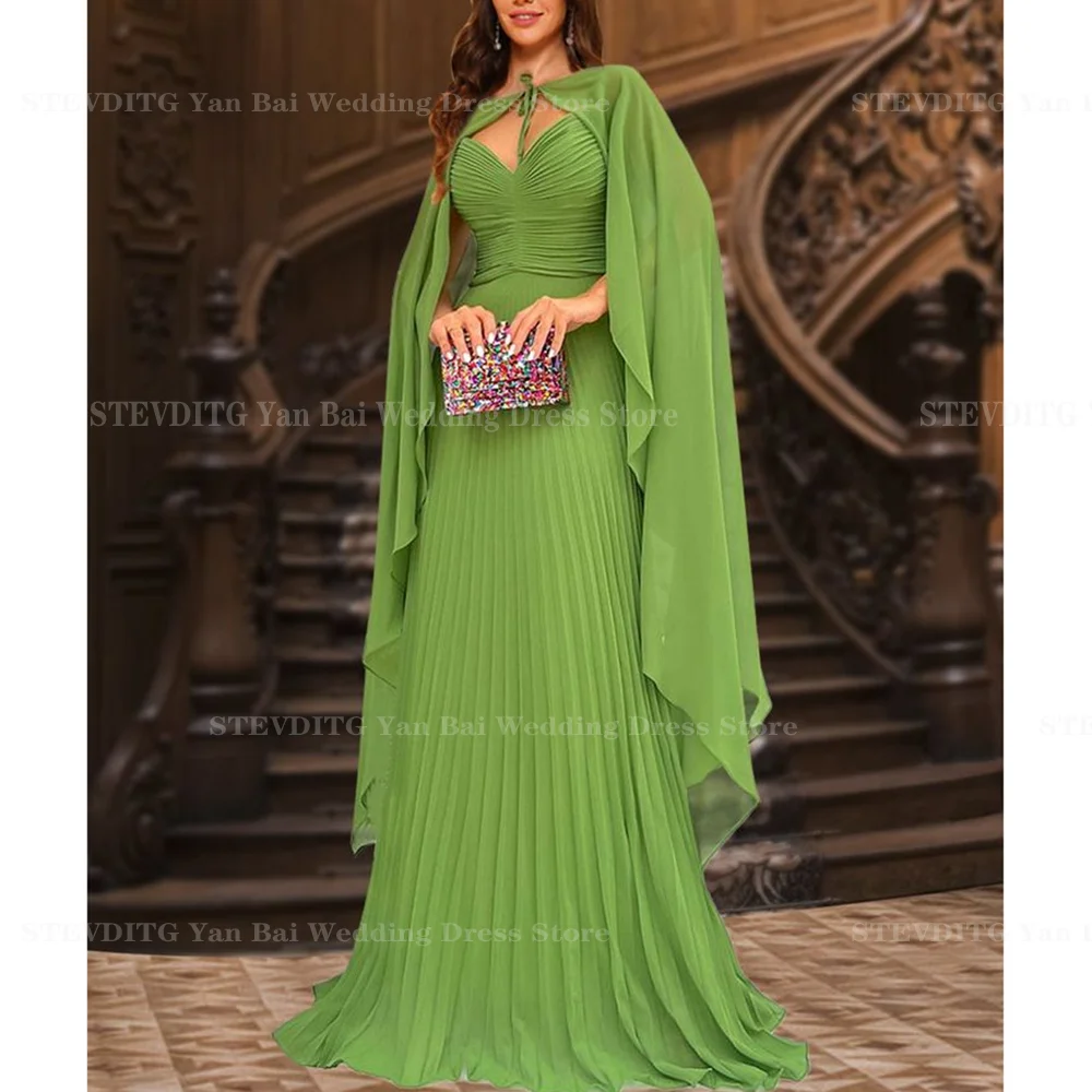 

Chic Green Prom Dresses Sweetheart Sleeveless Backless Floor Length A-Line Prom Dress Cocktail Party Women Fashion Elegant Gown