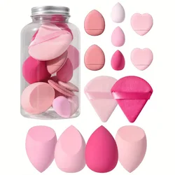 Face Makeup Tool Set With Organizer, Large Beauty Eggs Fan Puffs Mini Beauty Eggs Thumb Puffs Makeup Sponge Puffs