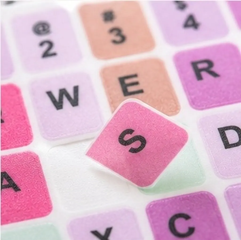 2 Sheets Universal English Keyboard Sticker Set for Laptop Notebook Keys Replacement Easy Apply Remove No Residue Fresh Look
