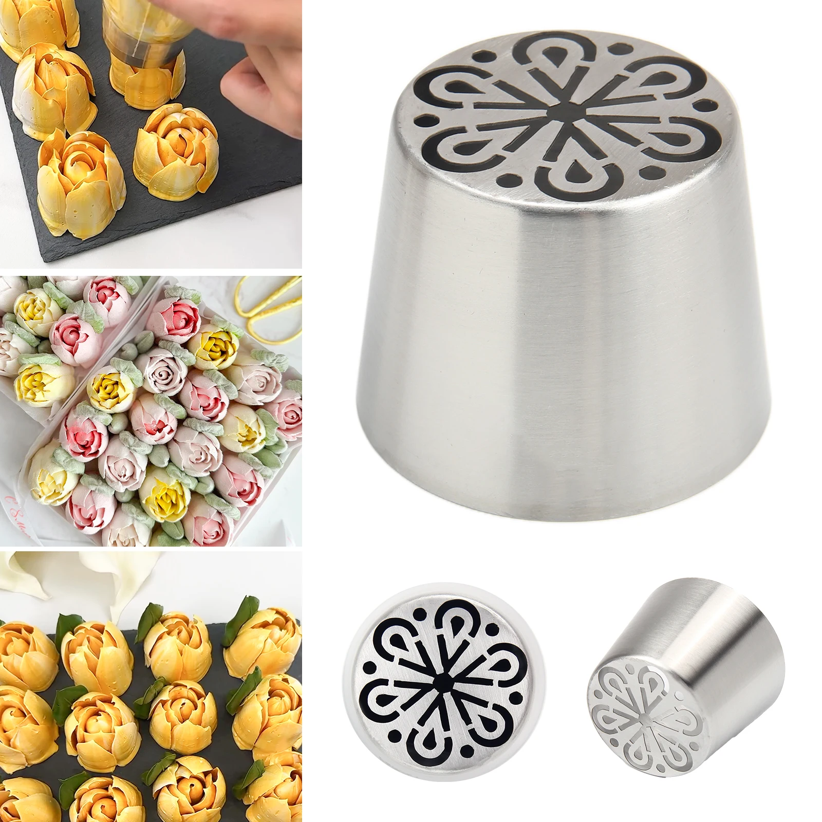 Extra Large Flower Nozzle 304 Stainless Steel Cotton Candy Bouquet Squeeze Nozzle One Piece Cake Decoration Tool SL61