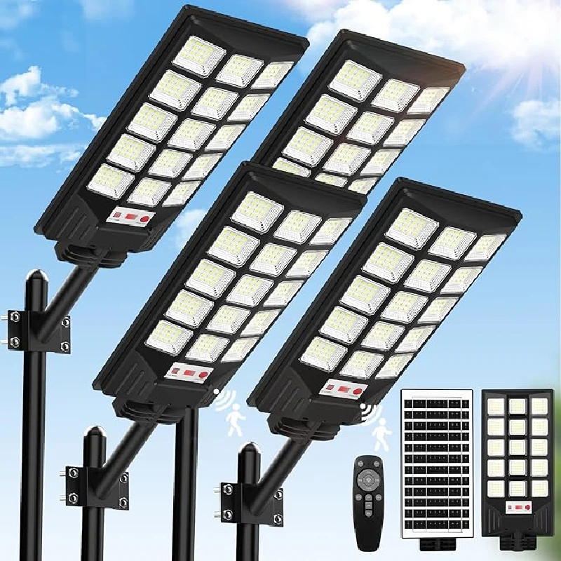 2025 New Style Modern Solar Street Lights Outdoor Waterproof IP65 Motion Sensor Solar Powered Lights 6500K Dusk to Dawn