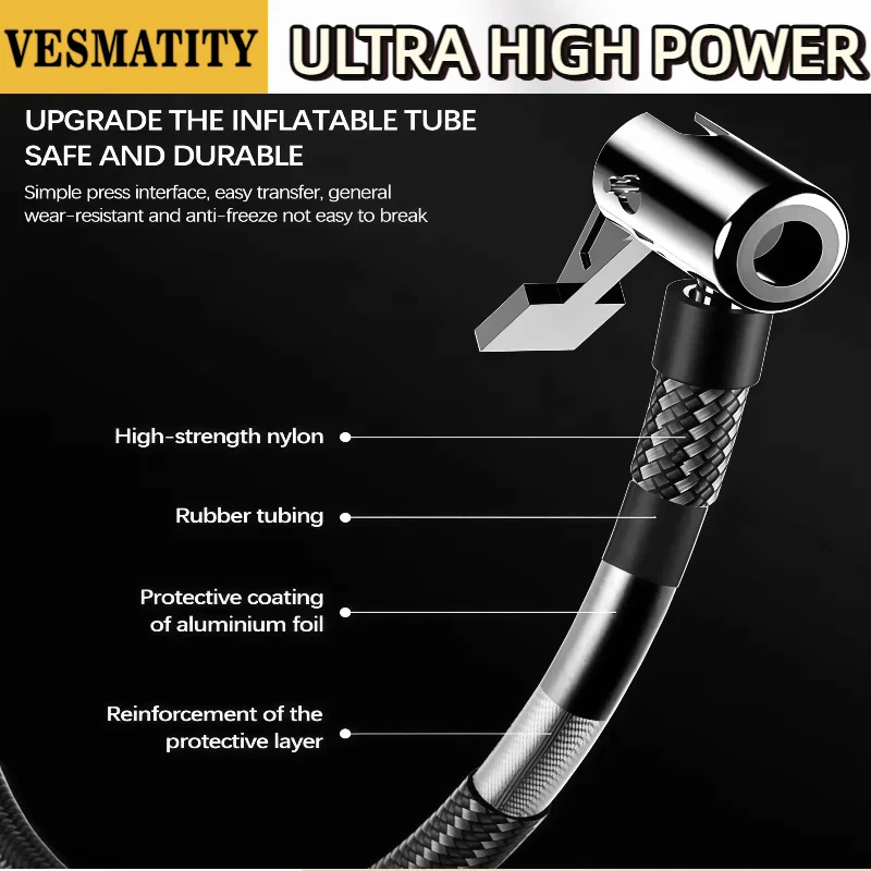 Air Compressor Automatic Tire Inflator Cordless Rechargeable Handheld Electric Pump with Digital Pressure Gauge for Car