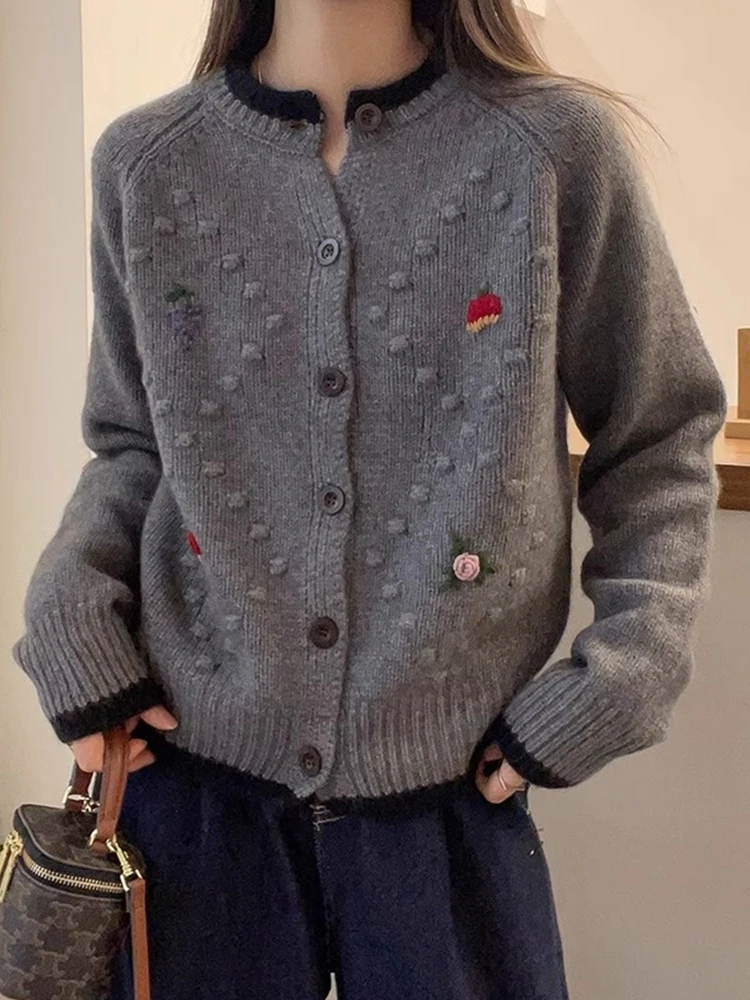 Ele Camere tricoté pull manteau femmes automne hiver Faion minceur confortable laine ouvert Cardigan coréen Sle