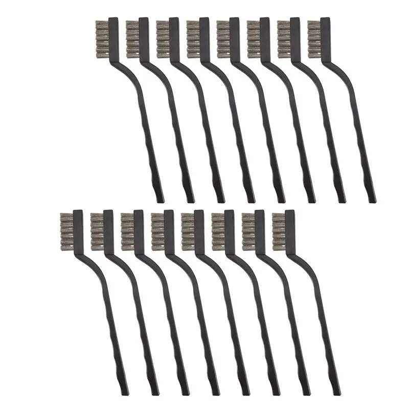 

60 Pieces Mini Wire Brush Stainless Steel Brush Small Brush For Cleaning Weld Slag And Rust Tools, Black, 6.7 Inch