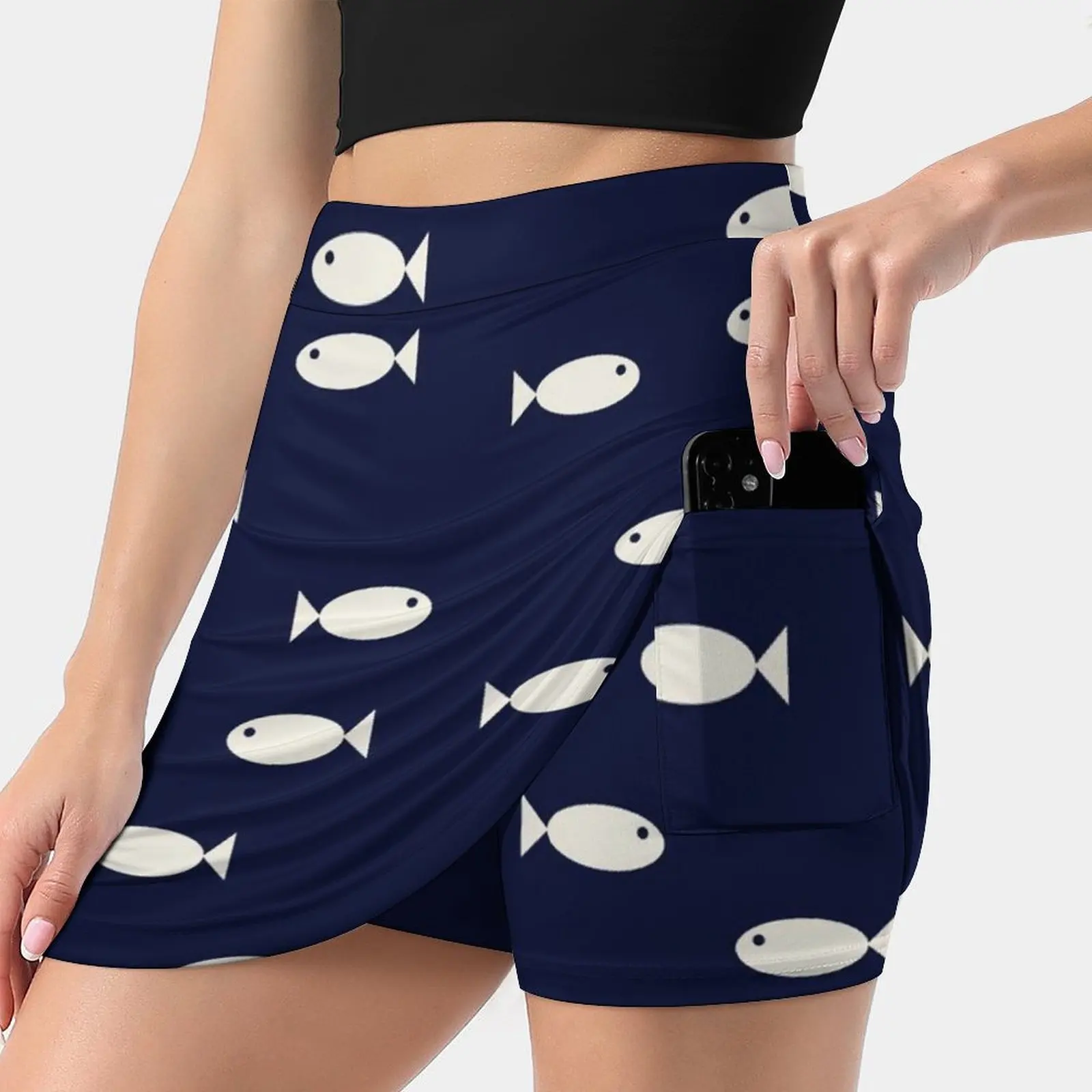 

Fish Korean Fashion Skirt Summer Skirts For Women Light Proof Trouser Skirt Fish Pattern Nautical Shark Sea Beach Vacation