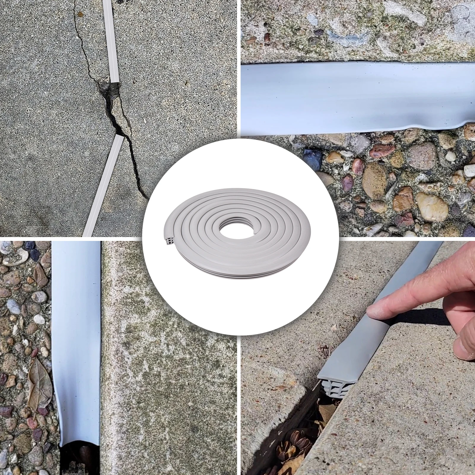 Concrete Expansion Joint Filler Flexible Rubber Seal Cement Repair 3/4 Inch Wide, 50 Ft Long Multipurpose for Sidewalks Walkway