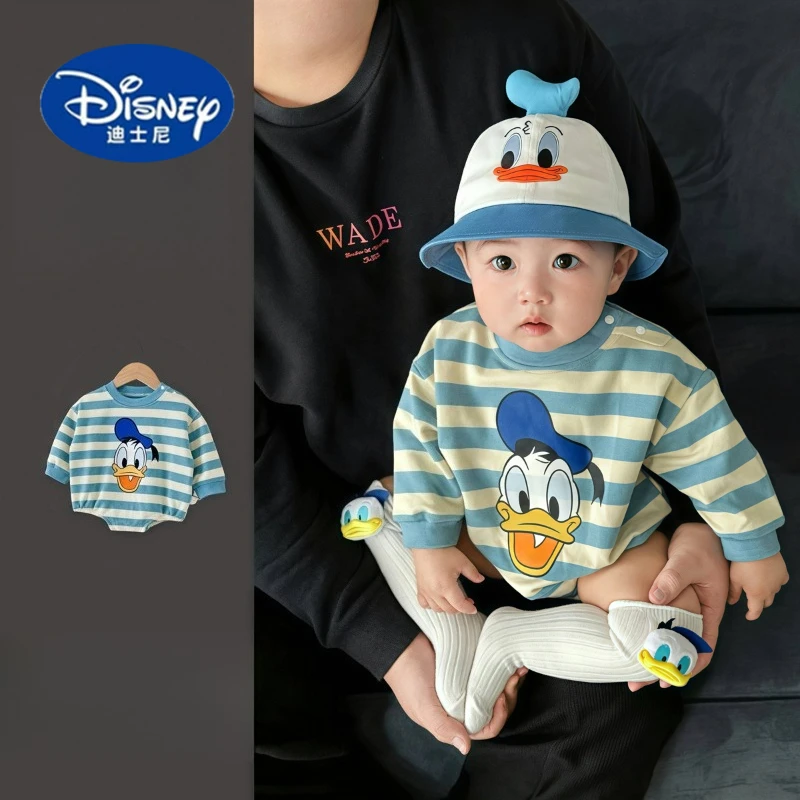 

Disney Donald Duck Striped Baby Bodysuit | Ultra-Soft Cotton Triangle Onesie with Classic Cartoon Print for Newborns & Infants
