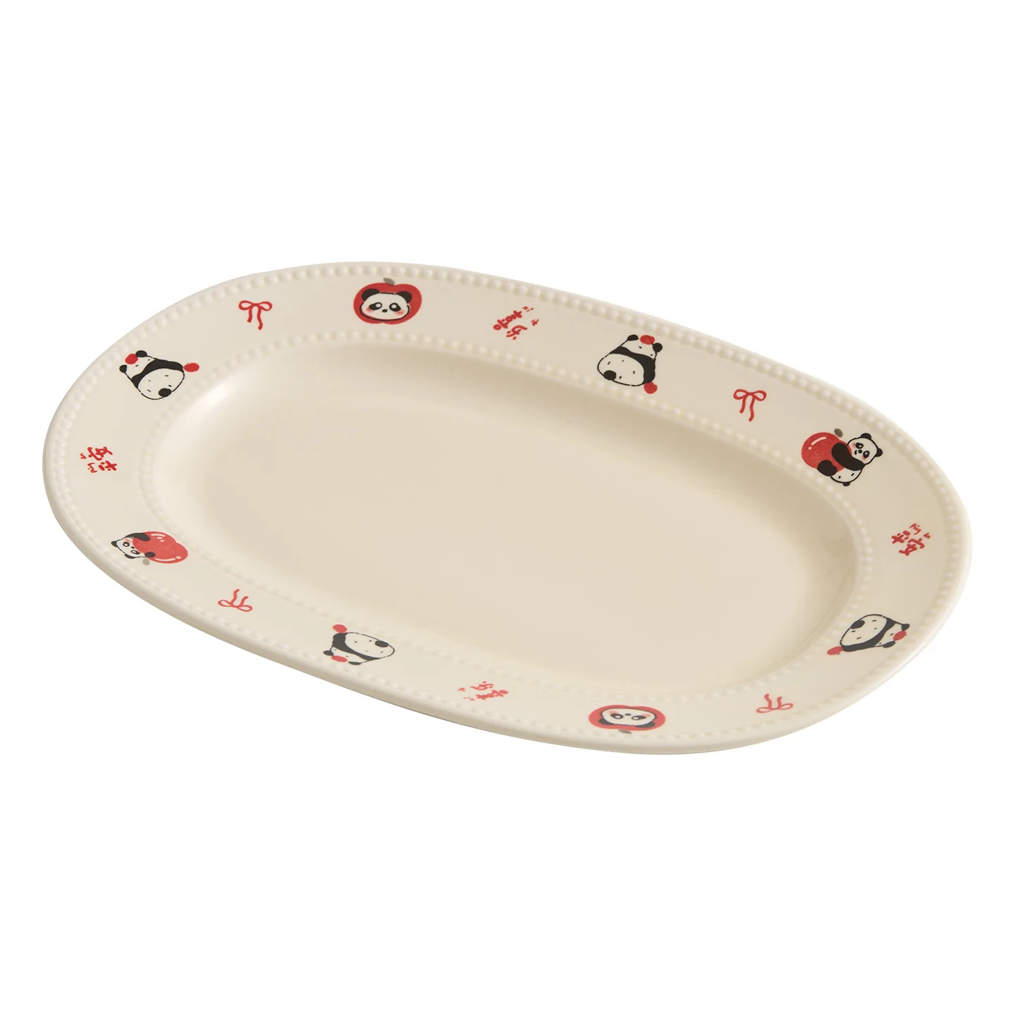

Ceramic Plate Household Steamed Fish Plate Premium Restaurant Hotel Tableware Oval Plate
