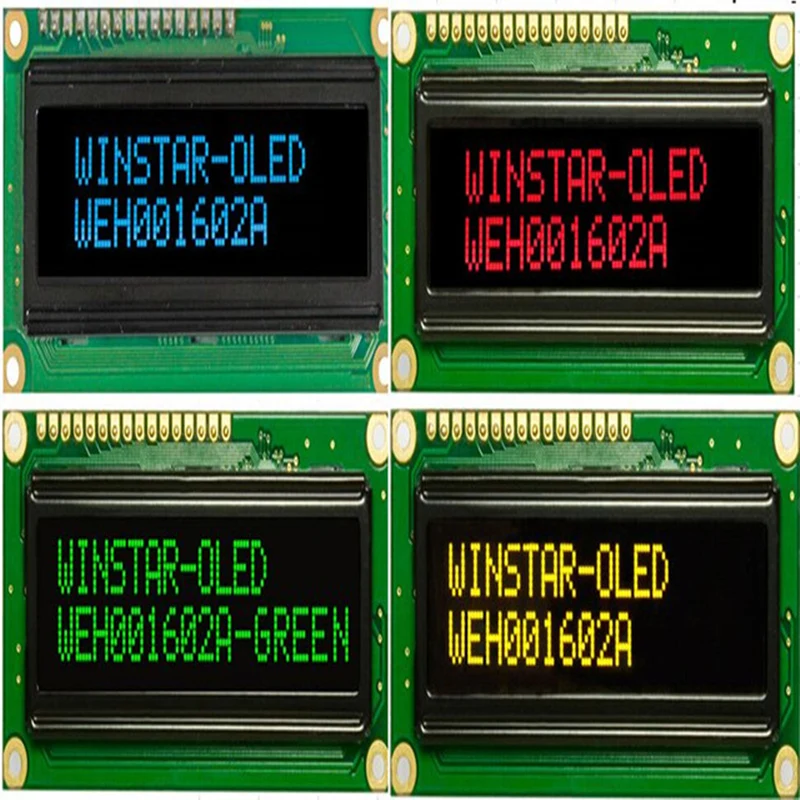 WEH001602A 16X2 COB OLED Character Display 5V WS0010 Chip EH1602A Scandinavian European Cyrillic Russian Font SPI Parallel Port