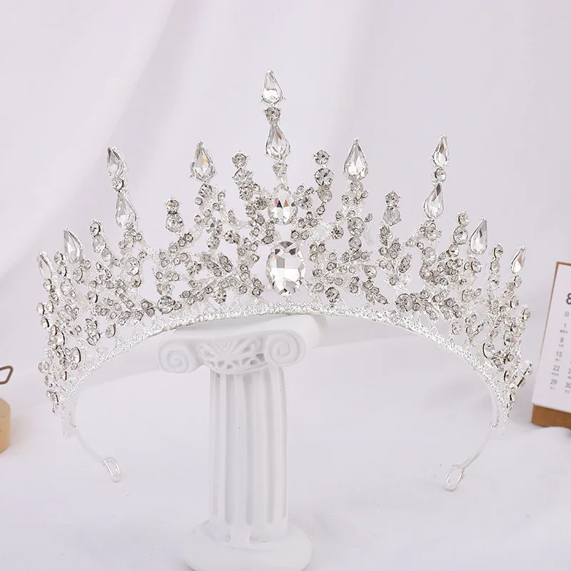 Baroque Vintage Purple Black Crystal Bridal Tiaras Crowns Pageant Diadem Rhinestone Veil Tiara Headband Wedding Hair Accessories
