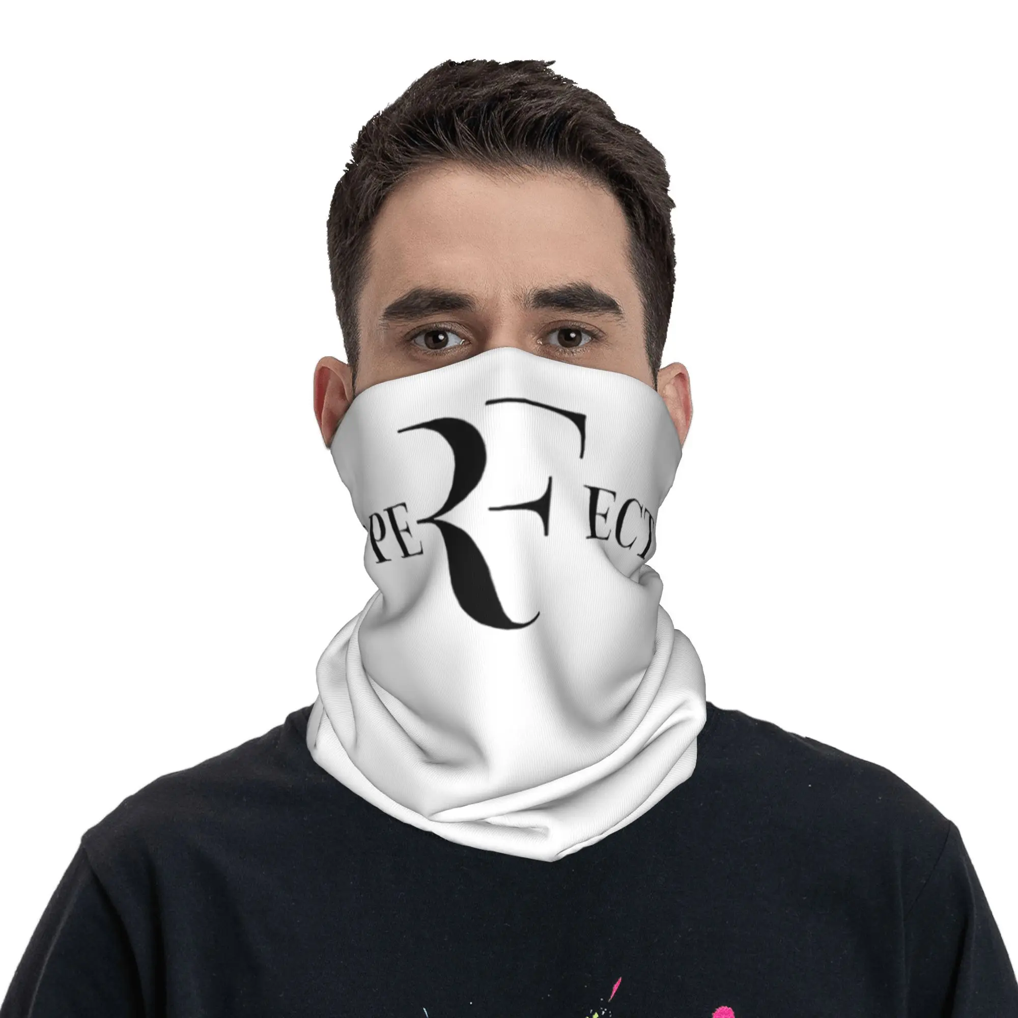 RF روجر فيدرر باتش تنس باندانا غطاء الرقبة المطبوعة وشاح سحري متعدد الوظائف قناع الوجه ركوب للجنسين الكبار قابل للغسل